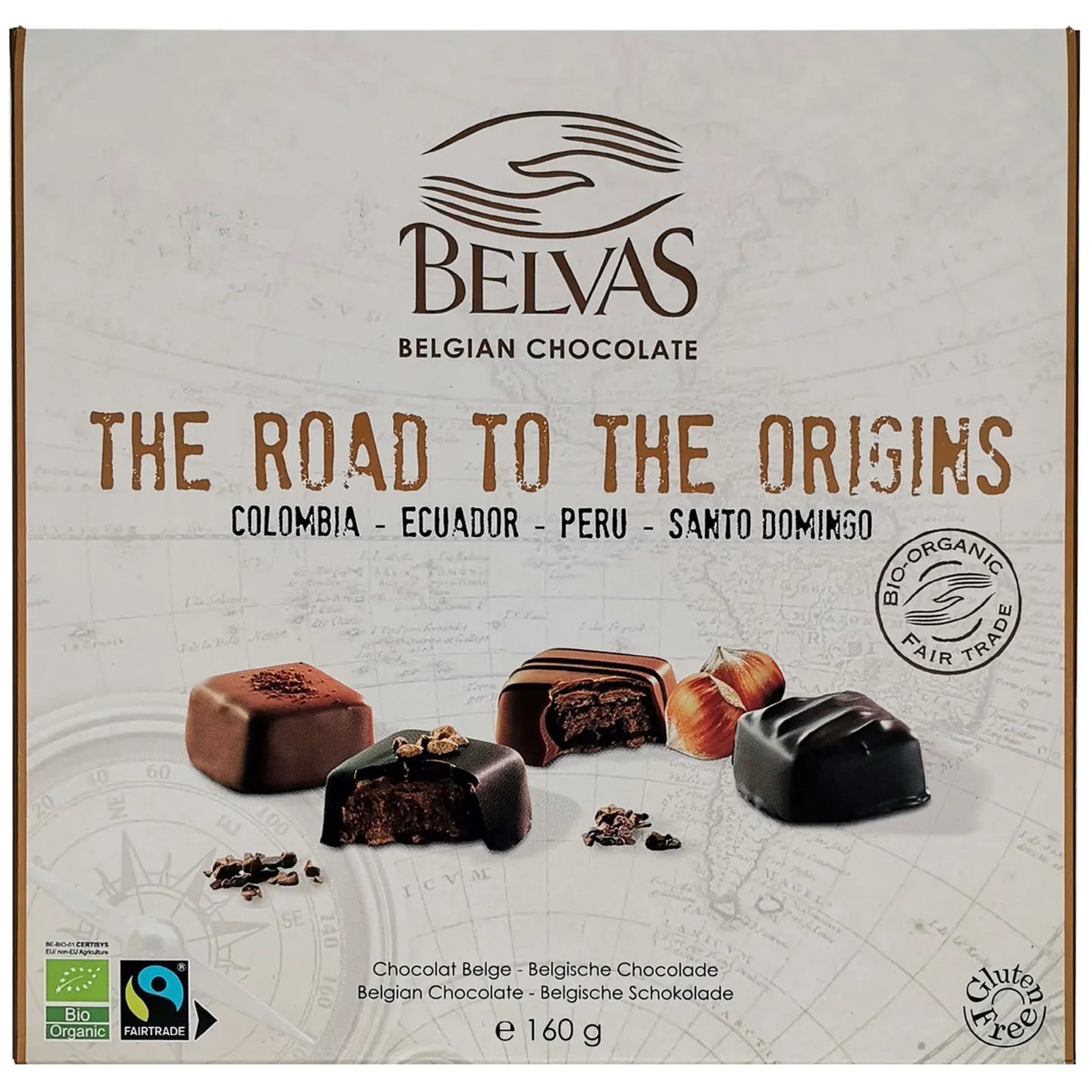 Био шоколадови бонбони асорти 160г