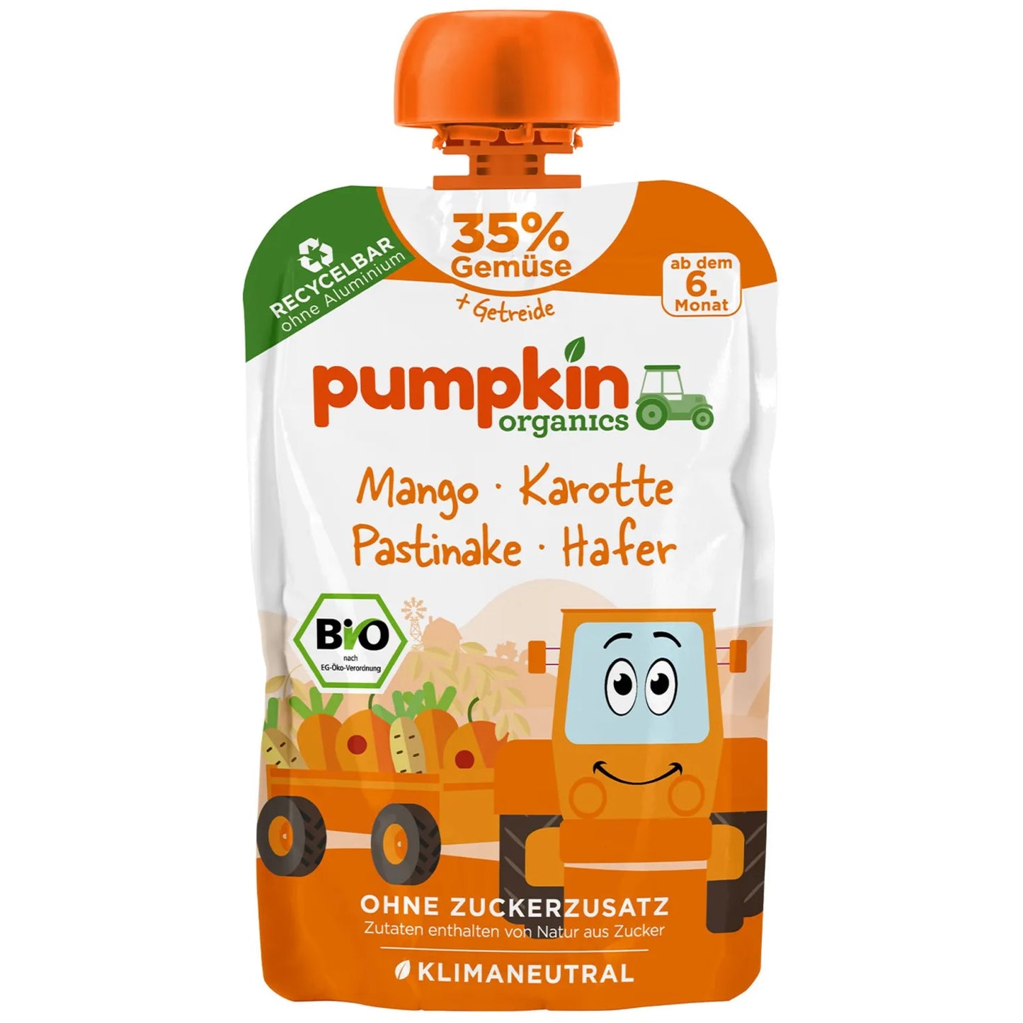 Био пюре овесени ядки, манго, морков и пащърнак 100г